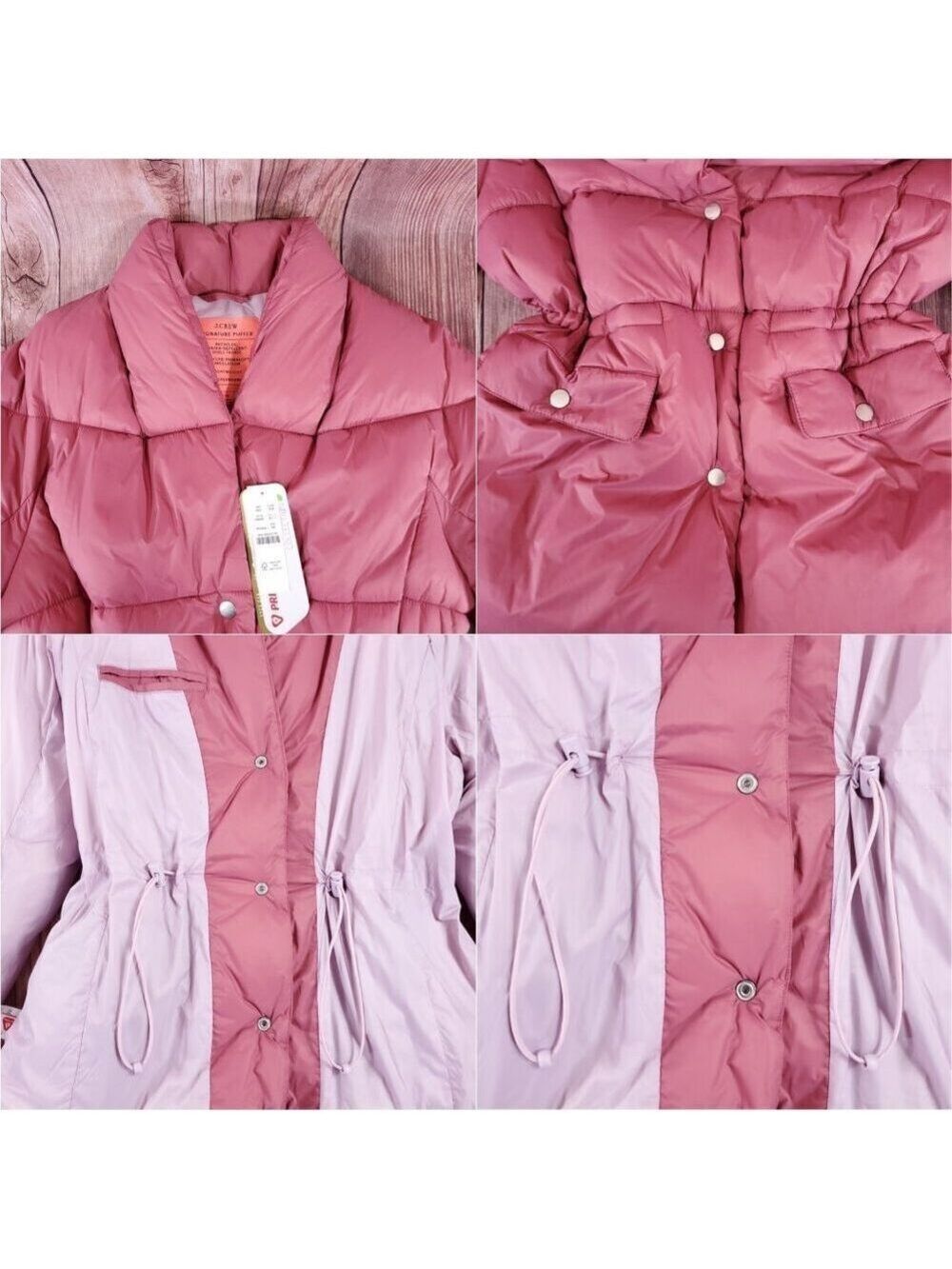 NWT J Crew Signature Puffer Womens Size XS Primaloft Collection Pink Jacket Warm - Picture 6 of 14